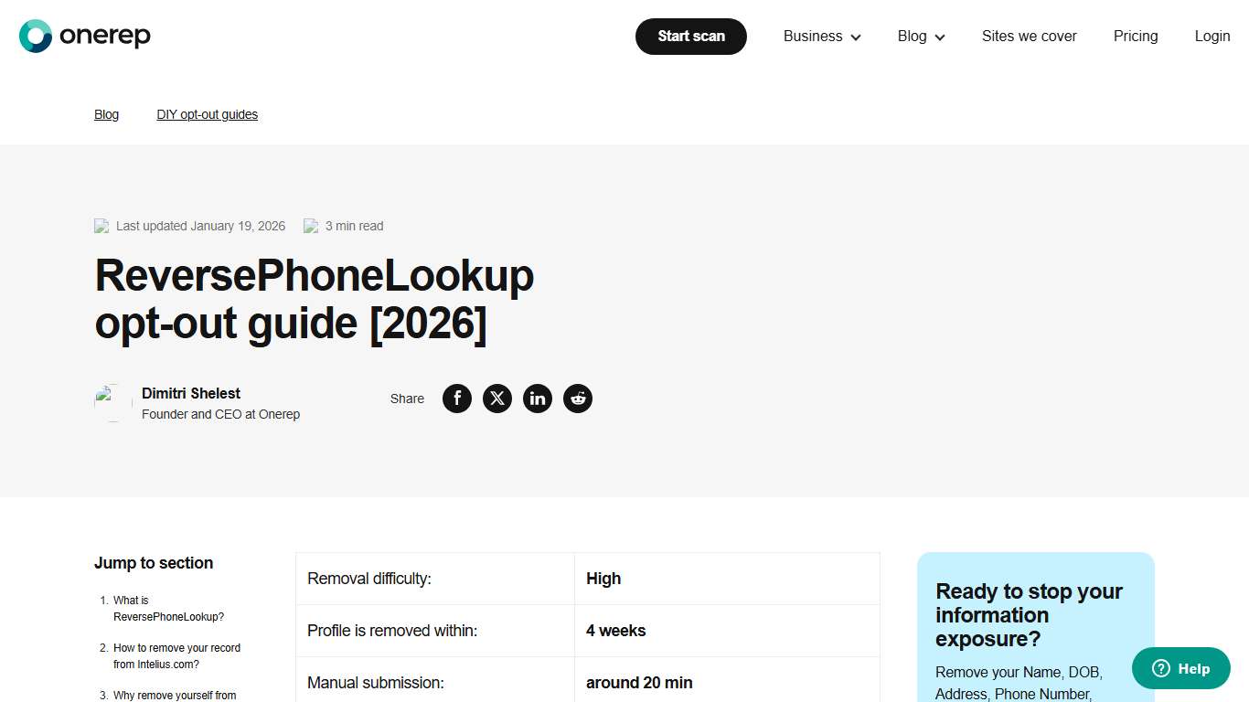 ReversePhoneLookup Opt-out Guide [2026]